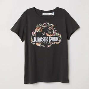 Black Jurassic Park Graphic T-Shirt
